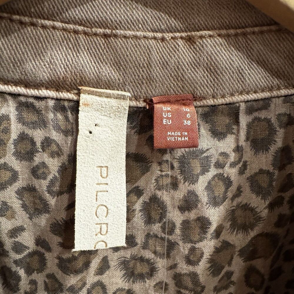 Anthropologie Pilcro Denim Button-Front Mini Dress Neutral Color US Size 6 NWT - Picture 6 of 16